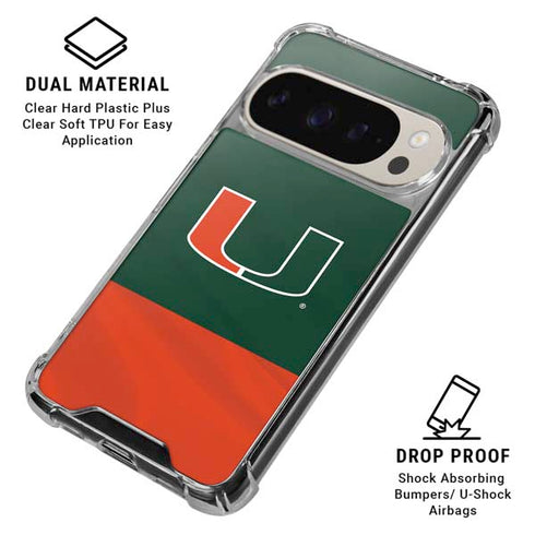 University of Miami Hurricanes Flag Pixel 9/9 Pro Clear Case